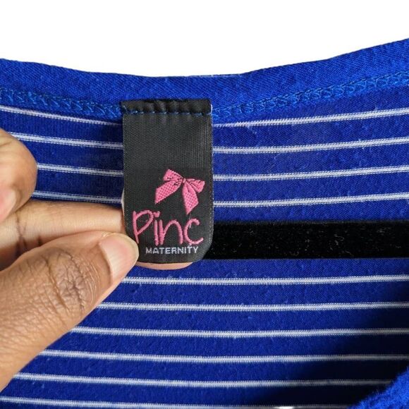 Pinc Maternity Blouse Short sleeve Color block Stripe - Picture 3 of 10